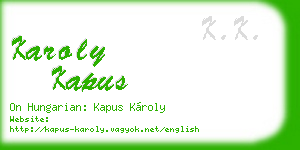 karoly kapus business card